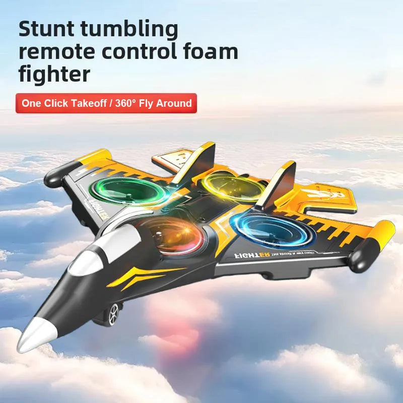 RC Foam Fighter™ – High-Speed Remote-Control Airplane | Durable EPP Foam Glider with 6-Axis Gyro & LED Lights